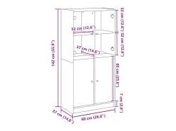 Aparador buffet cómoda mueble almacenaje organizador cocina salón salón alto con puertas hecho a mano madera contrachapada marrón 02_0032229