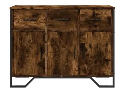 Aparador buffet cómoda mueble mueble de almacenamiento organizador cocina salón salón 97 x 32,5 x 74,5 cm madera contrachapada marrón 02_0031137