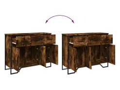 Aparador buffet cómoda mueble mueble de almacenamiento organizador cocina salón salón 97 x 32,5 x 74,5 cm madera contrachapada marrón 02_0031137