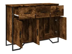 Aparador buffet cómoda mueble mueble de almacenamiento organizador cocina salón salón 97 x 32,5 x 74,5 cm madera contrachapada marrón 02_0031137