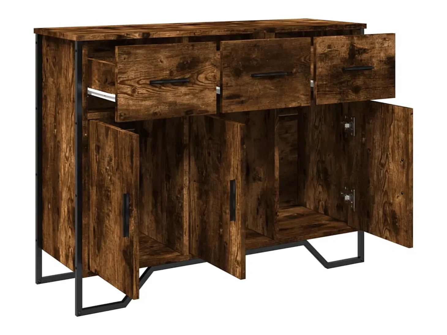 Aparador buffet cómoda mueble mueble de almacenamiento organizador cocina salón salón 97 x 32,5 x 74,5 cm madera contrachapada marrón 02_0031137