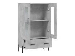Aparador buffet cómoda mueble mueble de almacenamiento organizador cocina salón salón alto 69,5 x 31 x 115 cm madera contrachapada gris 02_0034472