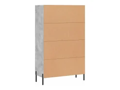Aparador buffet cómoda mueble mueble de almacenamiento organizador cocina salón salón alto 69,5 x 31 x 115 cm madera contrachapada gris 02_0034472