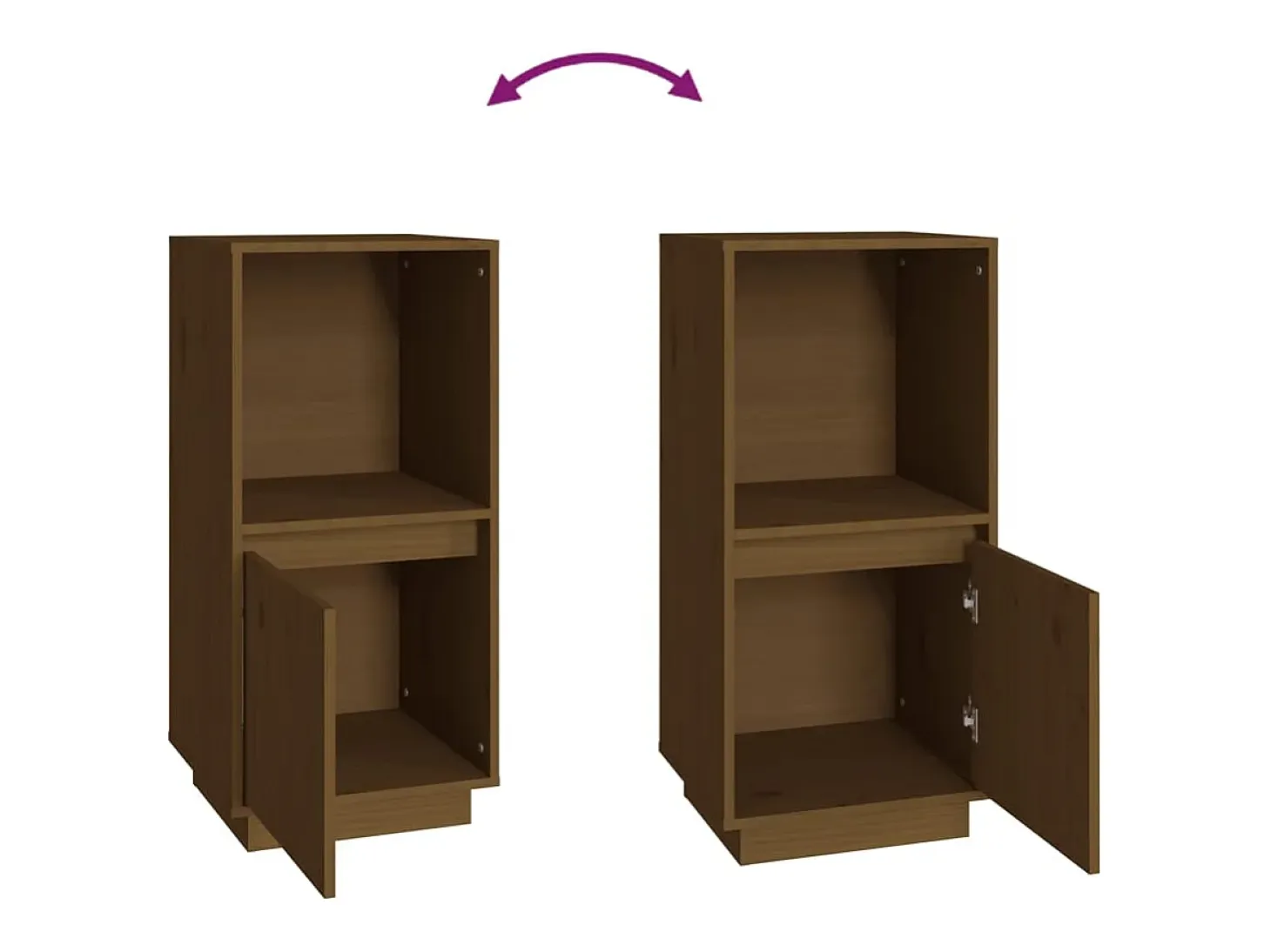 Aparador buffet cómoda mueble almacenaje organizador cocina salón salón 38 x 35 x 80 cm madera maciza de pino marrón 02_0035746