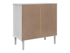 Aparador buffet cómoda mueble mueble de almacenamiento organizador cocina salón salón aspecto ratán 80 x 40 x 80 cm madera maciza de pino blanco 02_0036225