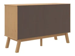 Aparador Buffet Cómoda Mueble Almacenamiento Organizador Cocina Salón Salón y 114 x 43 x 73,5 cm Madera Maciza de Pino Blanco 02_0036172