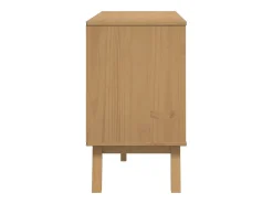Aparador Buffet Cómoda Mueble Almacenamiento Organizador Cocina Salón Salón y 114 x 43 x 73,5 cm Madera Maciza de Pino Blanco 02_0036172