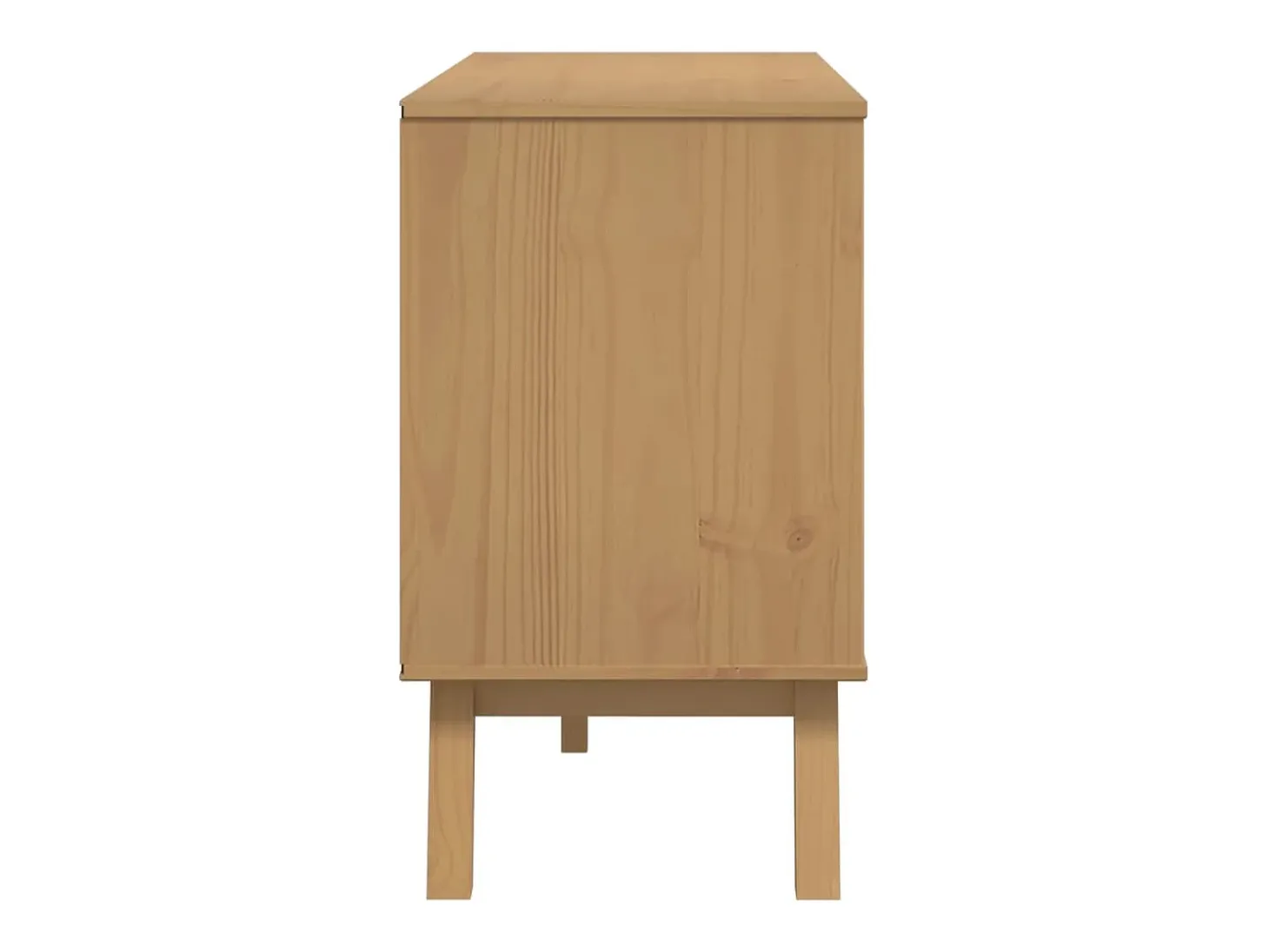Aparador Buffet Cómoda Mueble Almacenamiento Organizador Cocina Salón Salón y 114 x 43 x 73,5 cm Madera Maciza de Pino Blanco 02_0036172