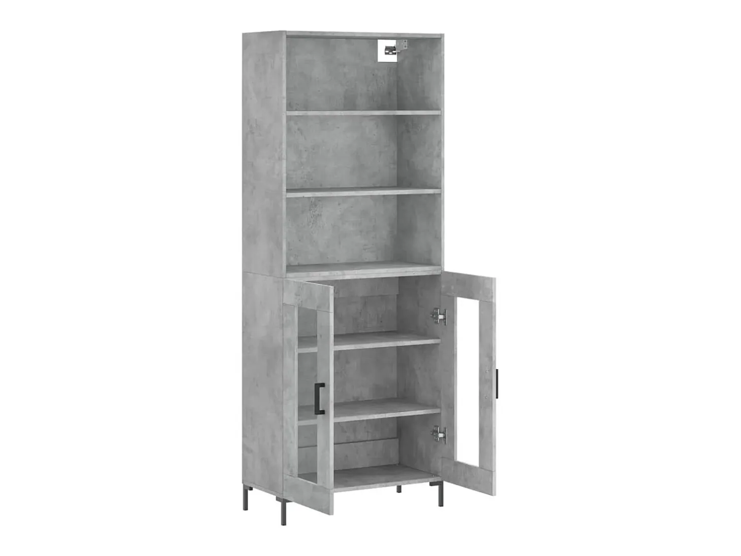 Aparador buffet cómoda mueble mueble de almacenaje organizador cocina salón salón alto 69,5 x 34 x 180 cm madera contrachapada gris 02_0034568