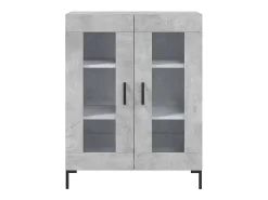 Aparador buffet cómoda mueble mueble de almacenaje organizador cocina salón salón alto 69,5 x 34 x 180 cm madera contrachapada gris 02_0034568