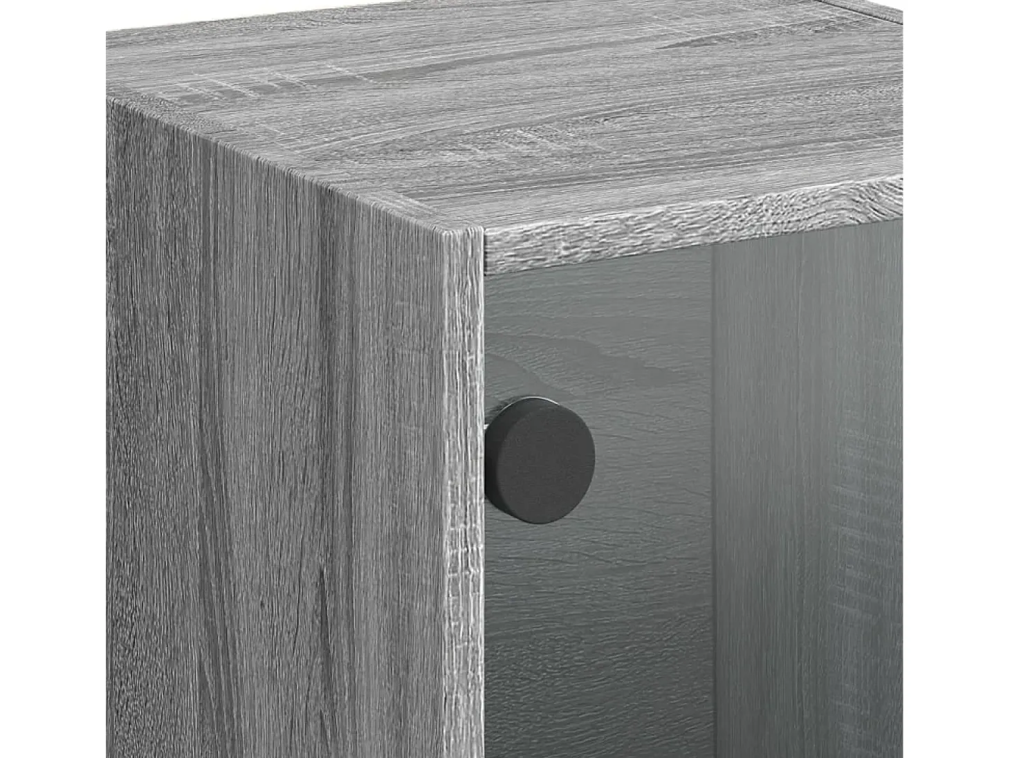 Aparador buffet cómoda mueble almacenaje organizador cocina salón salón con puertas de cristal Sonoma 35 x 37 x 109 cm gris 02_0030124