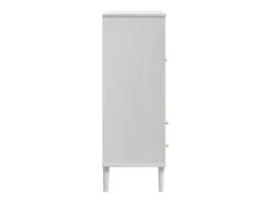 Aparador buffet cómoda mueble mueble de almacenaje organizador cocina salón salón aspecto ratán 90 x 40 x 112 cm madera maciza de pino blanco 02_0036228