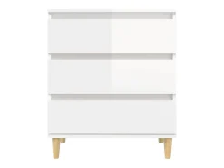 Aparador buffet cómoda mueble mueble de almacenaje organizador cocina salón salón brillante 60 x 35 x 70 cm madera contrachapada blanco 02_0030660