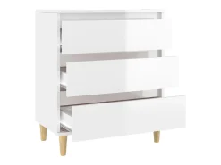Aparador buffet cómoda mueble mueble de almacenaje organizador cocina salón salón brillante 60 x 35 x 70 cm madera contrachapada blanco 02_0030660