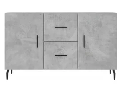 Aparador buffet cómoda mueble almacenaje organizador cocina salón salón 100 x 36 x 60 cm madera contrachapada gris 02_0031832