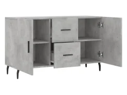 Aparador buffet cómoda mueble almacenaje organizador cocina salón salón 100 x 36 x 60 cm madera contrachapada gris 02_0031832