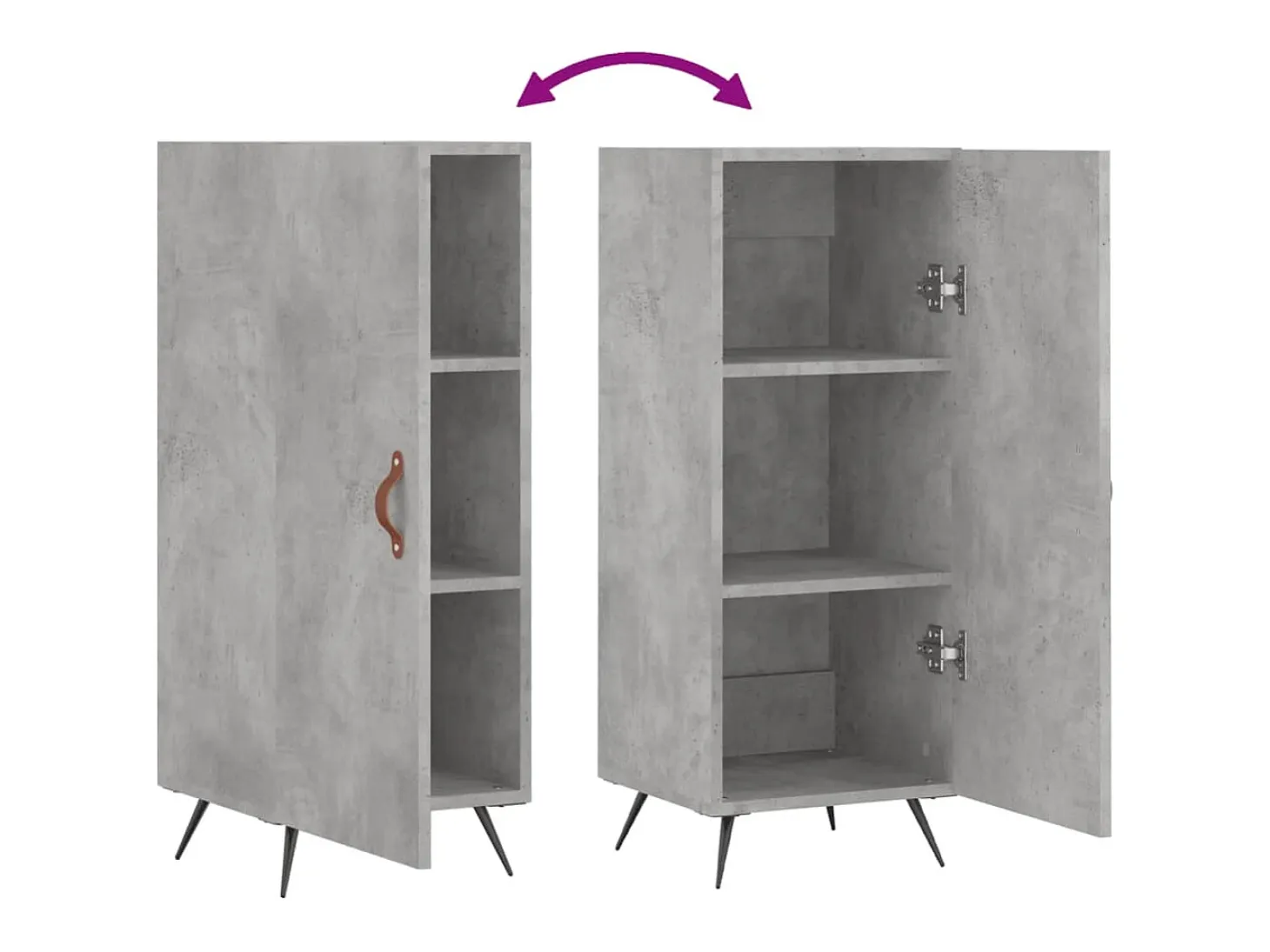 Aparador buffet cómoda mueble mueble de almacenamiento organizador cocina salón salón 34,5 x 34 x 90 cm madera contrachapada gris 02_0031921