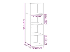 Aparador buffet cómoda mueble mueble de almacenaje organizador cocina salón salón 40 x 41 x 124 cm madera contrachapada negra 02_0035940