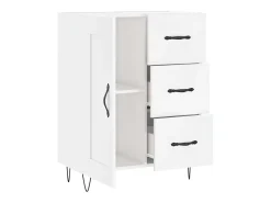 Aparador buffet cómoda mueble mueble de almacenaje organizador cocina salón brillante 69,5 x 34 x 90 cm madera contrachapada blanco 02_0030693