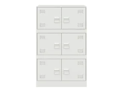 Aparador buffet cómoda mueble mueble de almacenaje organizador cocina salón salón 67 x 39 x 107 cm acero blanco 02_0030385