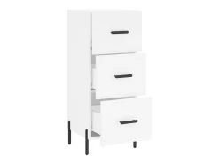 Aparador buffet cómoda mueble mueble de almacenaje organizador cocina salón salón 34,5 x 34 x 90 cm madera contrachapada blanco 02_0030258