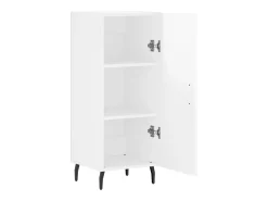 Aparador buffet cómoda mueble mueble de almacenaje organizador cocina salón brillante 34,5 x 34 x 90 cm madera contrachapada blanco 02_0030621