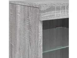 Aparador buffet cómoda mueble almacenaje organizador cocina salón salón con luces LED Sonoma 41 x 37 x 67 cm gris 02_0030075