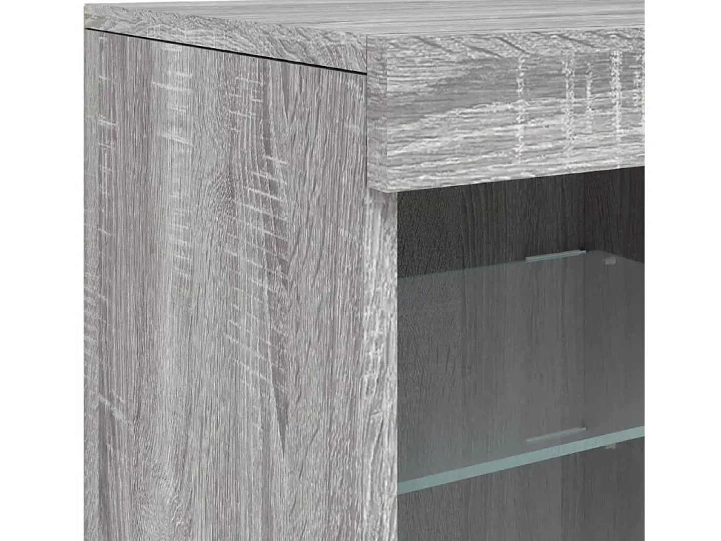 Aparador buffet cómoda mueble almacenaje organizador cocina salón salón con luces LED Sonoma 41 x 37 x 67 cm gris 02_0030075