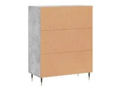 Aparador buffet cómoda mueble mueble de almacenamiento organizador cocina salón salón 69,5 x 34 x 90 cm madera contrachapada gris 02_0032064