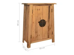 Aparador buffet mueble consola mueble auxiliar de baño pino macizo reciclado 80 cm marrón 4402240
