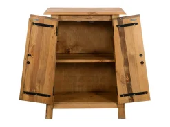Aparador buffet mueble consola mueble auxiliar de baño pino macizo reciclado 80 cm marrón 4402240