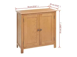 Aparador buffet mueble consola mueble de almacenamiento 75 cm madera maciza de roble 4402272