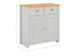 Aparador buffet mueble consola gris unidad de almacenamiento 79 cm 4402263