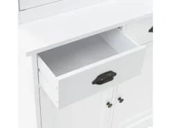 Aparador buffet mueble consola mueble de almacenaje mueble de porcelana con 4 puertas de MDF y madera de pino 180 cm 4402167