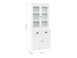 Aparador buffet mueble consola mueble de almacenaje mueble de porcelana con 4 puertas de MDF y madera de pino 180 cm 4402167