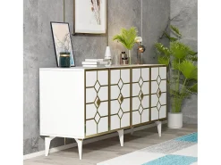 Aparador Cagla Blanco dorado150x79x40 cm