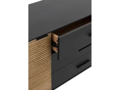 Aparador chapado en madera de fresno color negro con puertas en natural