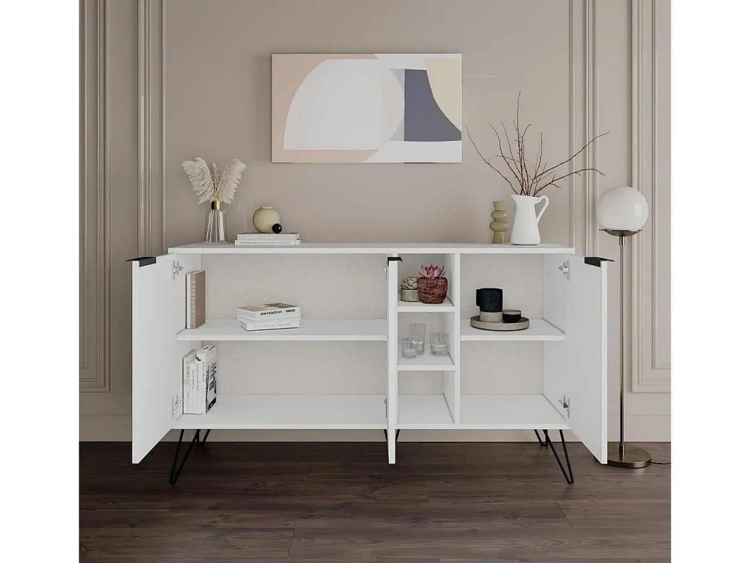 Aparador Clara blanco 142x35.6x83 cm