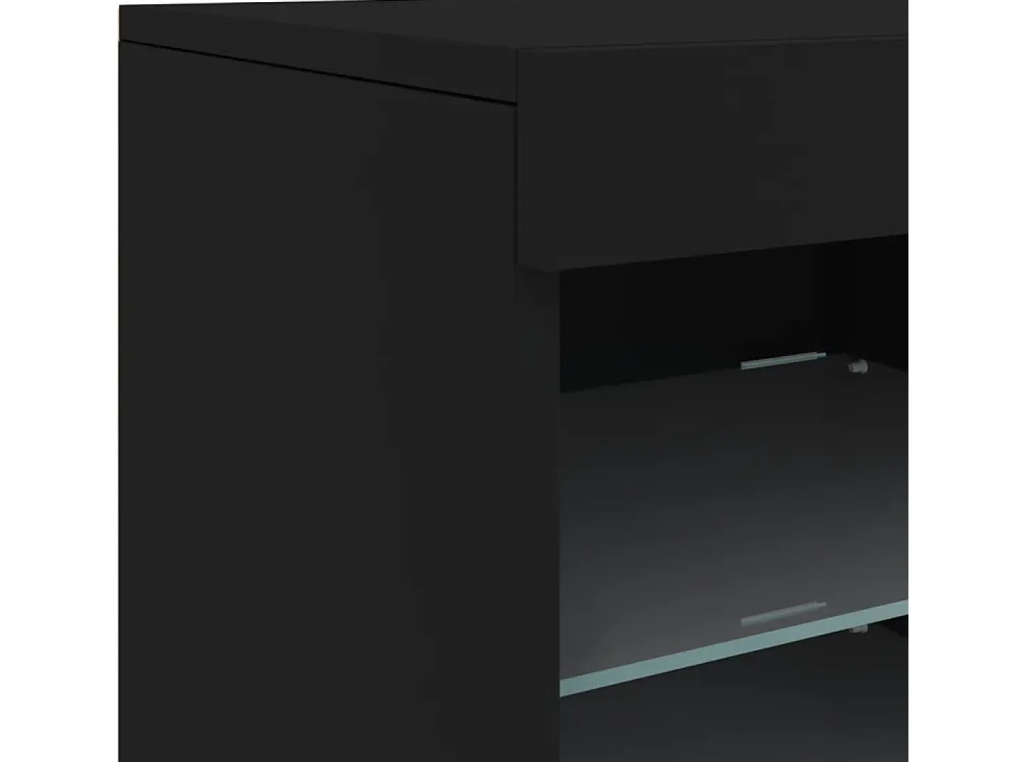 Aparador Cómoda Armario Armario Organizador Cocina Salón Salón con Luces LED 41 x 37 x 67 cm Negro 02_0030038