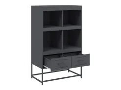 Aparador cómoda armario mueble organizador cocina salón salón alto 68 x 39 x 111,5 cm acero antracita 02_0032209