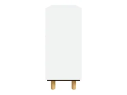 Aparador cómoda armario mueble organizador cocina salón salón 60 x 30 x 70 cm madera maciza de pino y ratán blanco natural 02_0030333