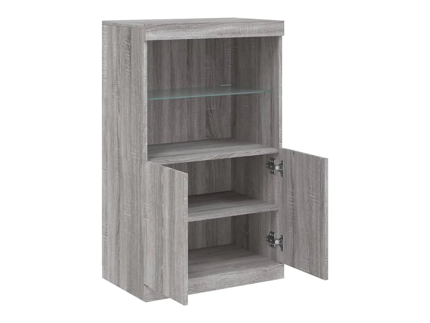 Aparador cómoda armario mueble organizador cocina salón salón con luces LED sonoma 60,5 x 37 x 100 cm gris 02_0030078