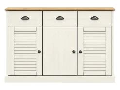 Aparador cómoda armario mueble organizador cocina salón salón con cajones 113 x 40 x 75 cm madera maciza de pino blanco 02_0030132