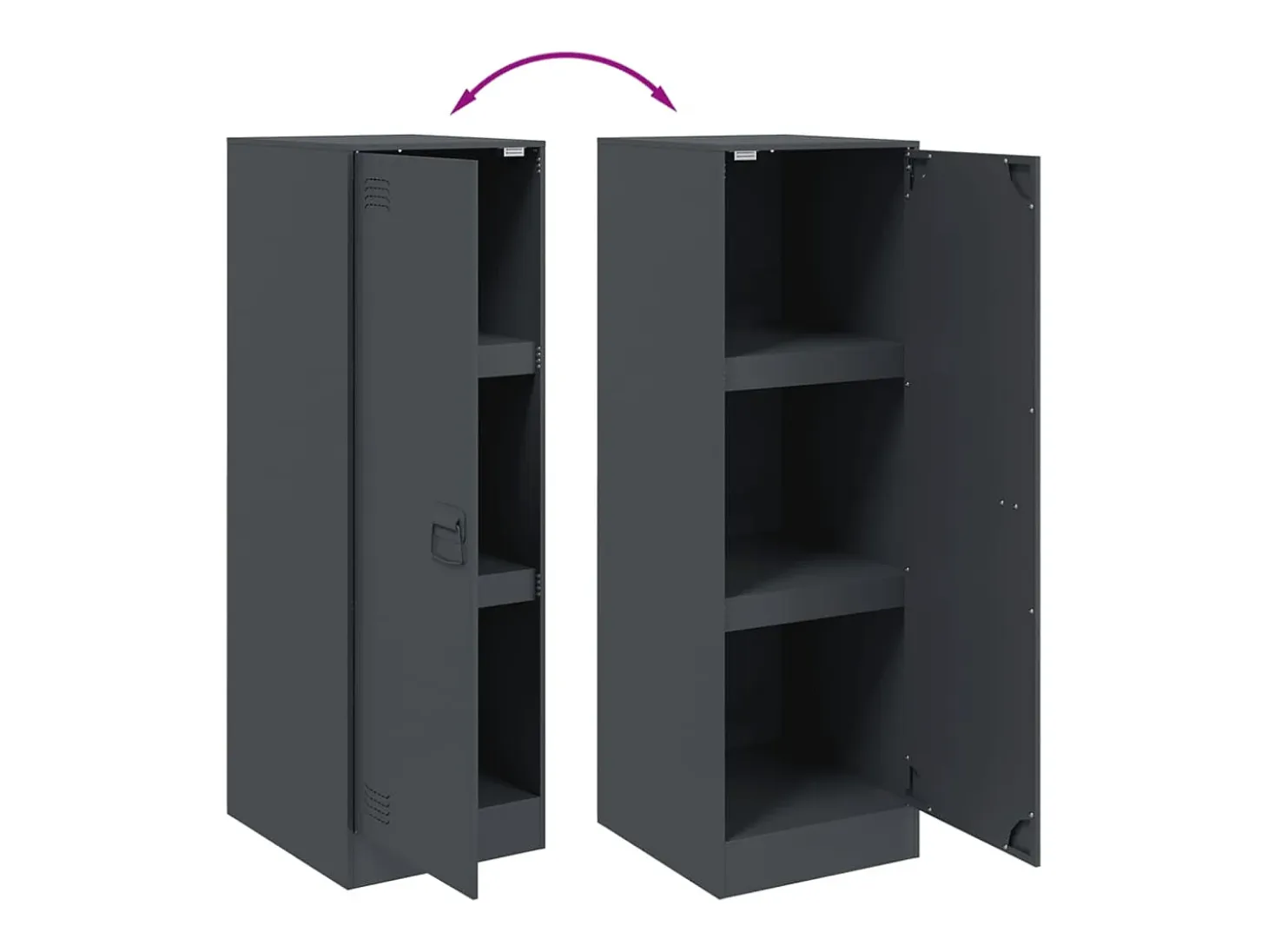 Aparador cómoda armario mueble organizador cocina salón salón 34,5 x 39 x 107 cm acero antracita 02_0029692