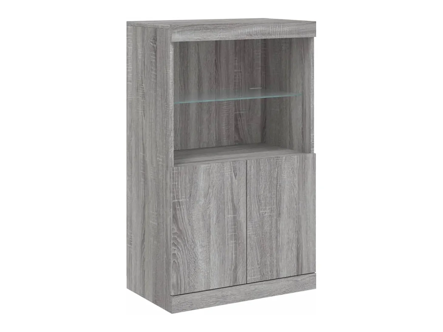 Aparador cómoda armario mueble organizador cocina salón salón con luces LED sonoma 181,5 x 37 x 100 cm gris 02_0030062