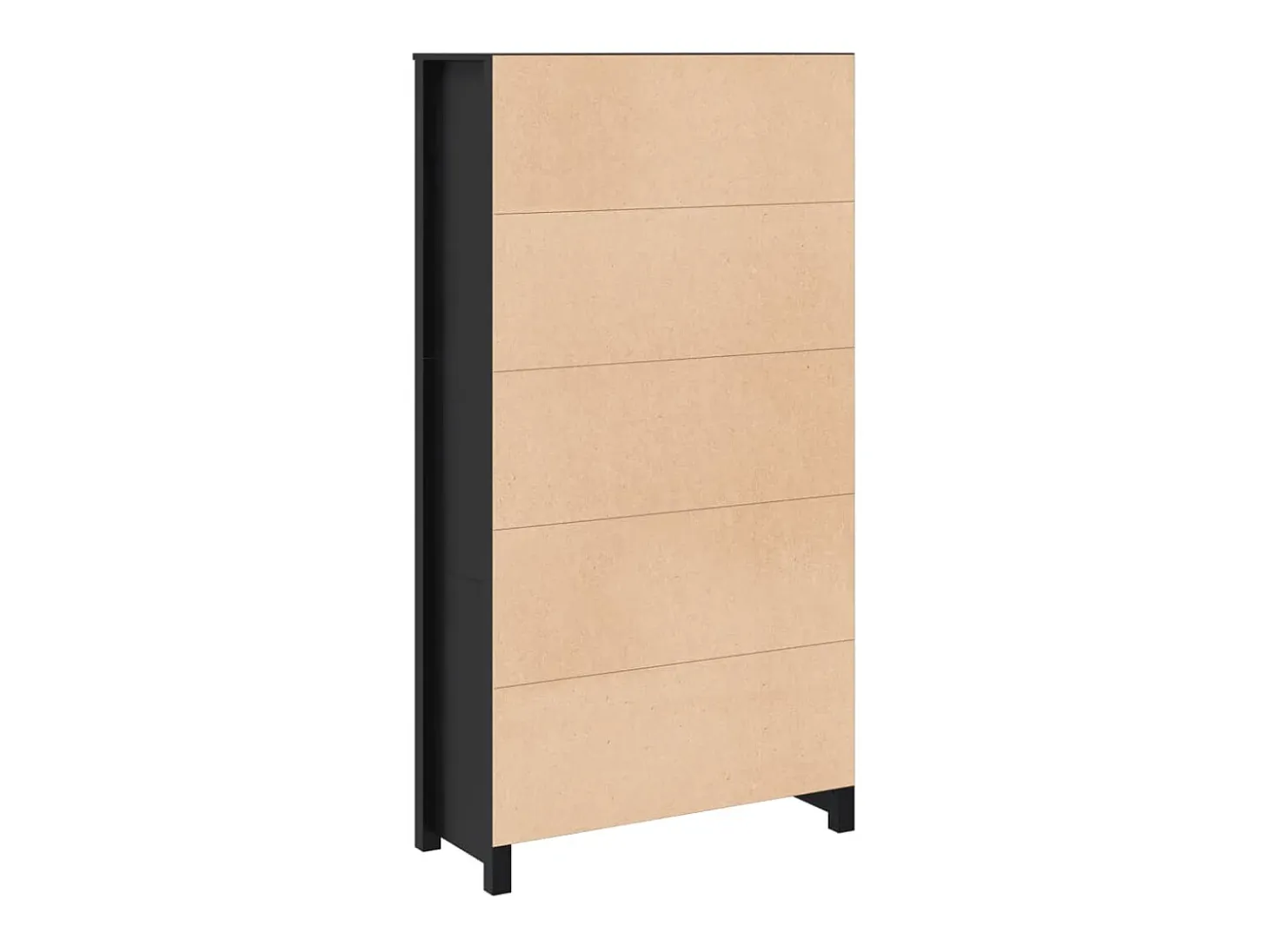Aparador cómoda cómoda armario mueble organizador cocina salón salón alto 80 x 35 x 154 cm madera maciza de pino negro 02_0035130