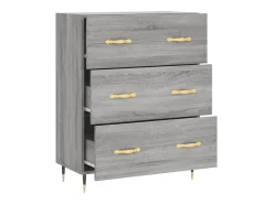Aparador cómoda cómoda armario mueble organizador cocina salón salón Sonoma 69,5 x 34 x 90 cm madera contrachapada gris 02_0036478