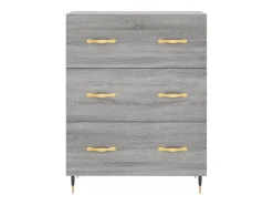 Aparador cómoda cómoda armario mueble organizador cocina salón salón Sonoma 69,5 x 34 x 90 cm madera contrachapada gris 02_0036478