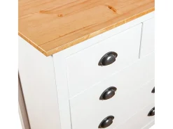 Aparador Cómoda Cómoda Armario Unidad de Almacenamiento Organizador Cocina Salón Hill 79 x 40 x 80 cm Madera Maciza de Pino Blanco 02_0035670