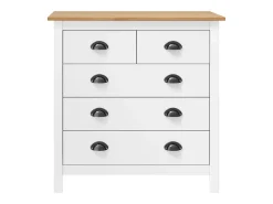 Aparador Cómoda Cómoda Armario Unidad de Almacenamiento Organizador Cocina Salón Hill 79 x 40 x 80 cm Madera Maciza de Pino Blanco 02_0035670